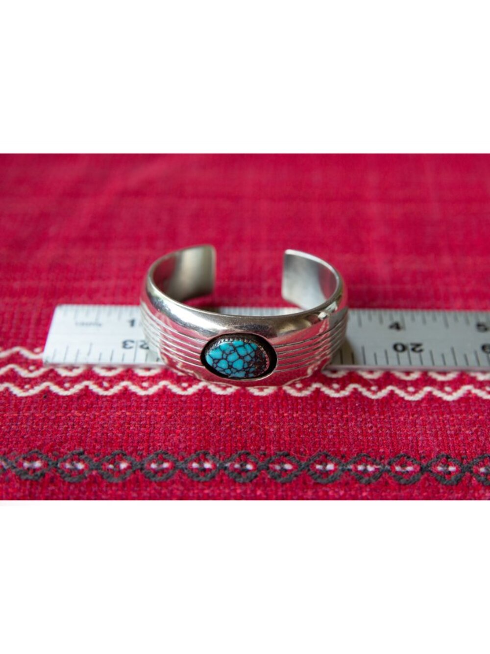 Jackson Navajo Sterling Silver Cuff Bracelet with Turquoise - Picture 7 of 7